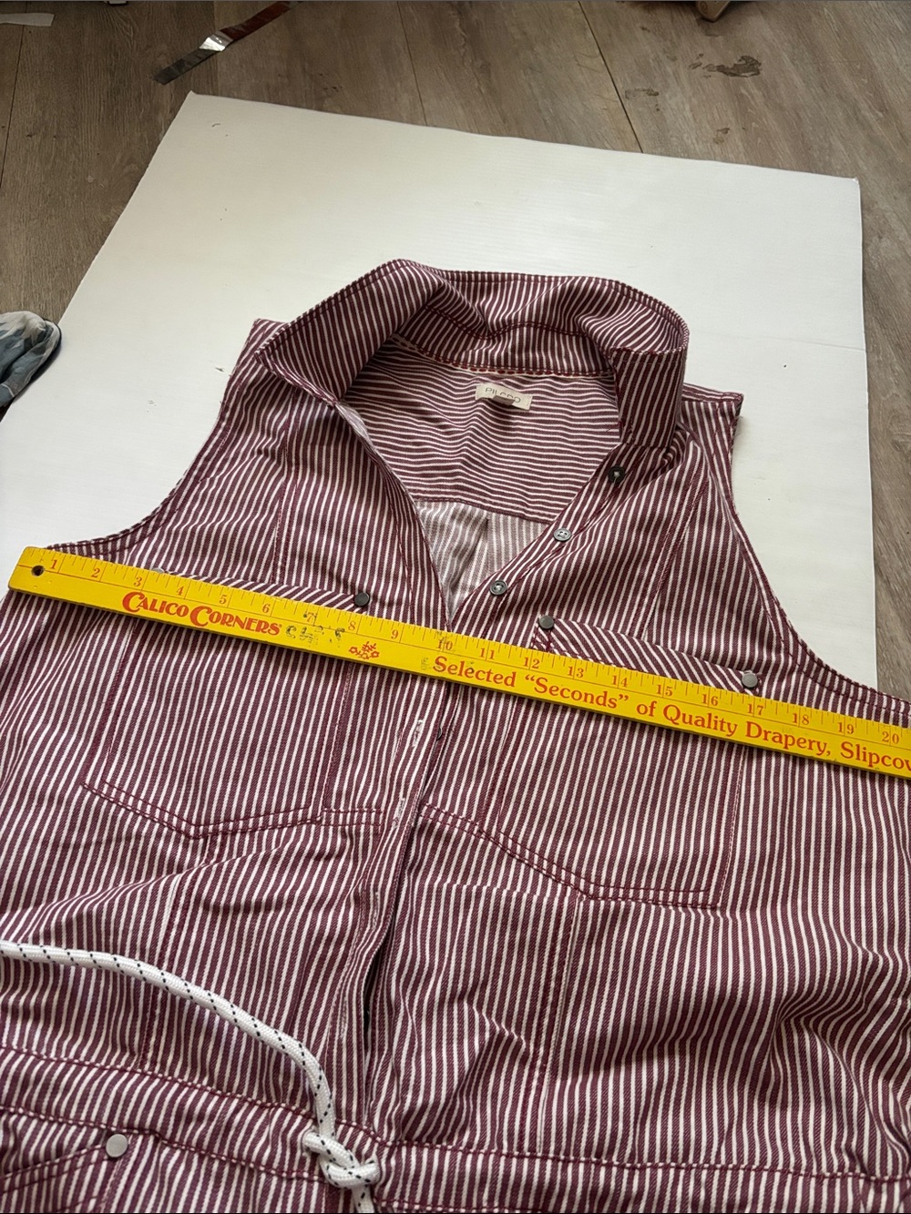 Anthropologie Pilcro Red and White Striped Cotton Romper with Drawstring Waist - Picture 5 of 5